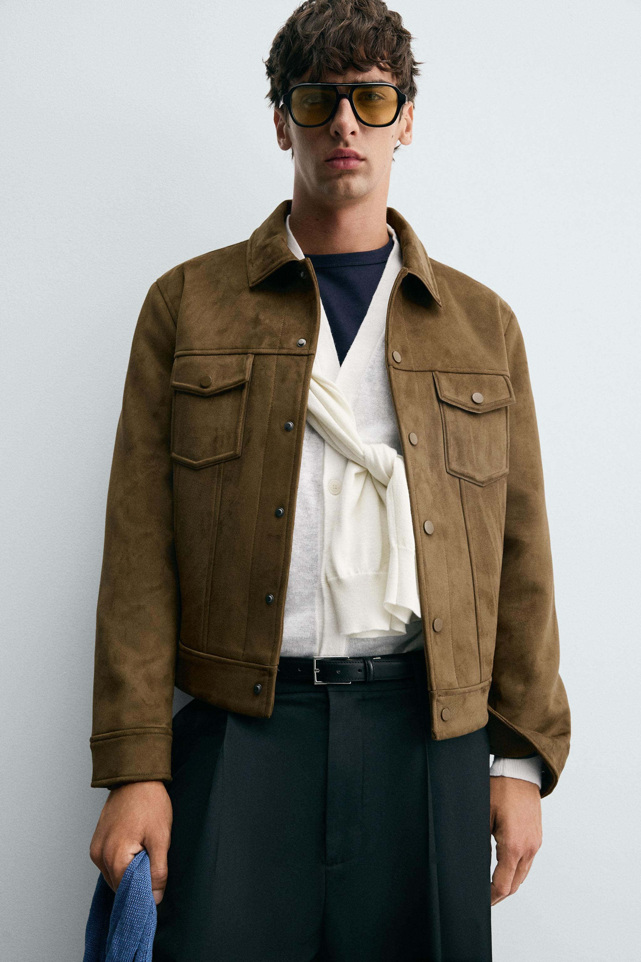 FAUX SUEDE REGULAR FIT JACKET